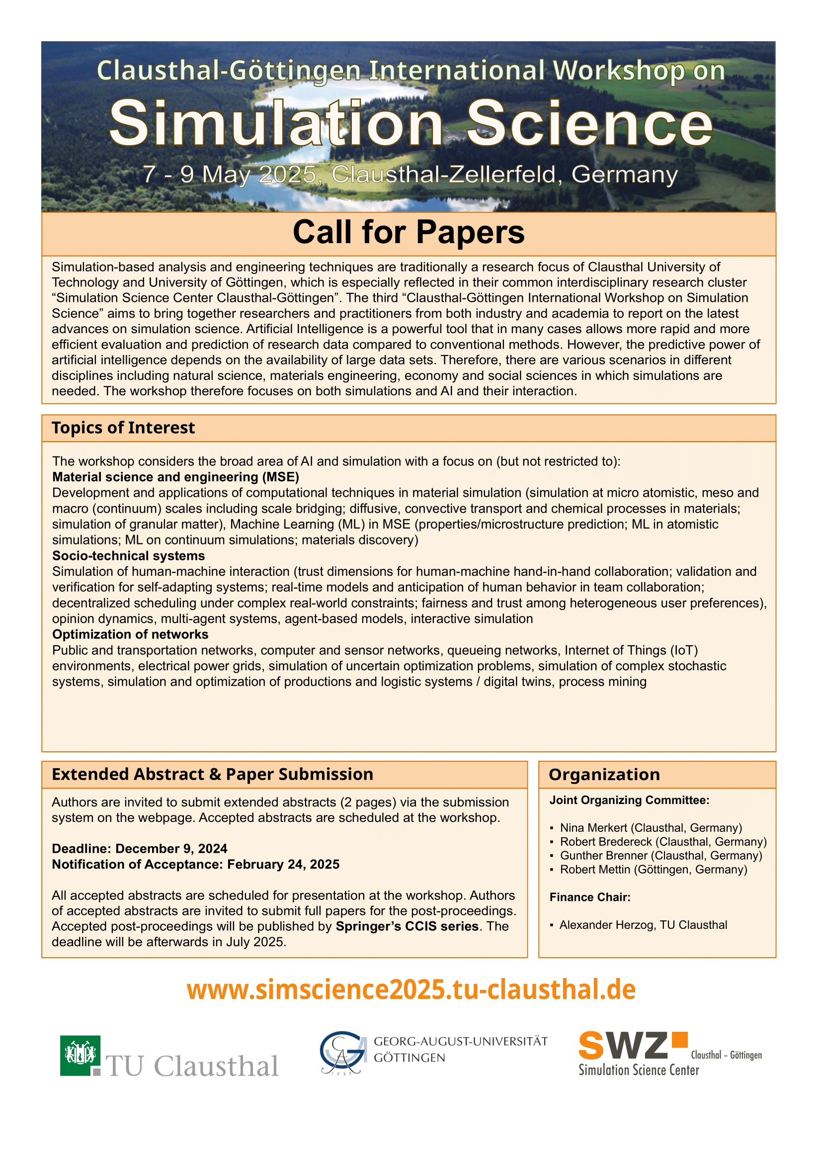 SimScience 2025 - Call for Papers