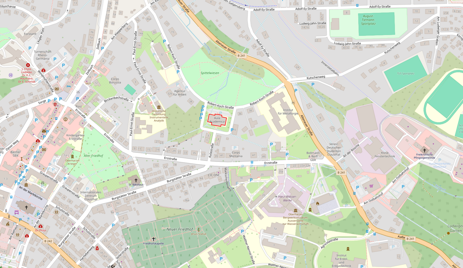 Map showing Aula Academica of Clausthal University of Technology Map showing Aula Academica of Clausthal University of Technology